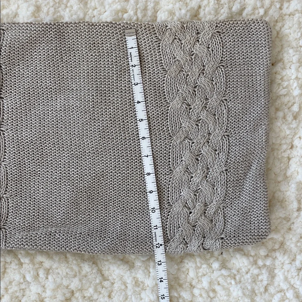 Restoration Hardware Cable Knit Pillow Cover in Soft Gray